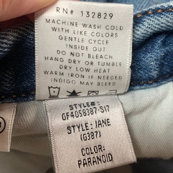 GRLFRND Womens Jeans Crop High Rise Straight Leg Size 28 Blue - Picture 8 of 10